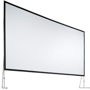 Ecran de projection (face) 16/9 372 x 210cm (taille image) sur cadre avec pieds